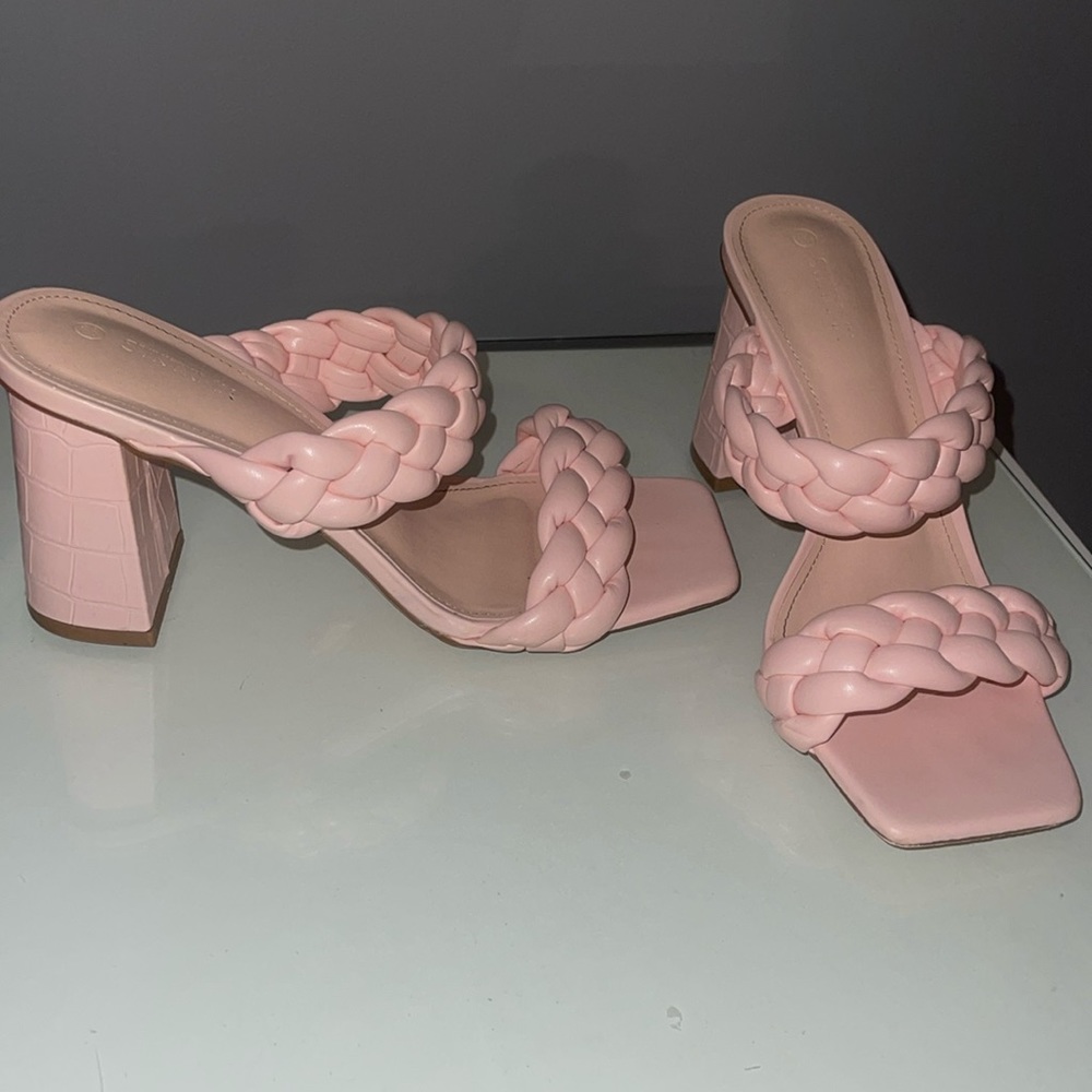 Pink Braided Heels-Size 9.5